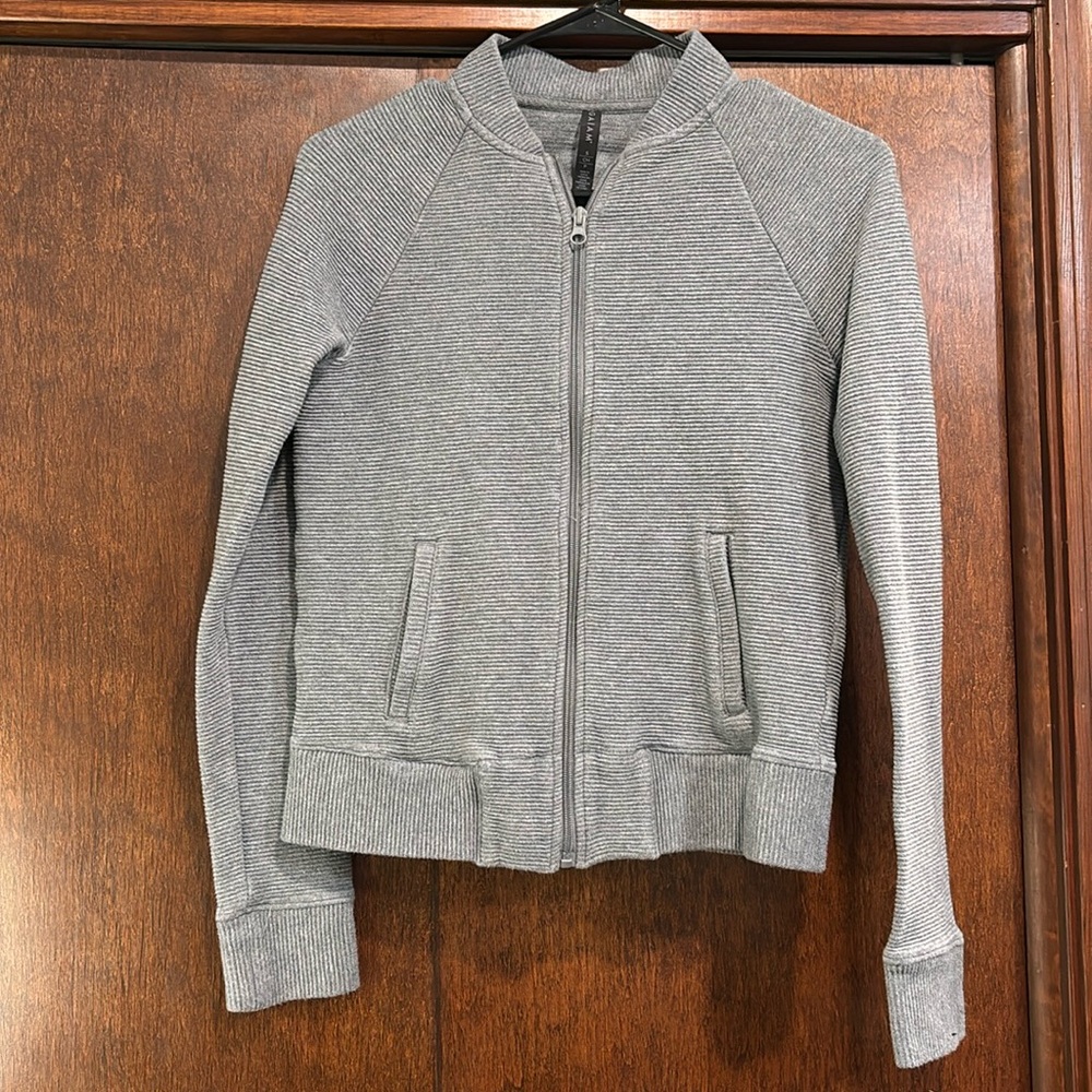 Gaiam Gray Zip Up Textured